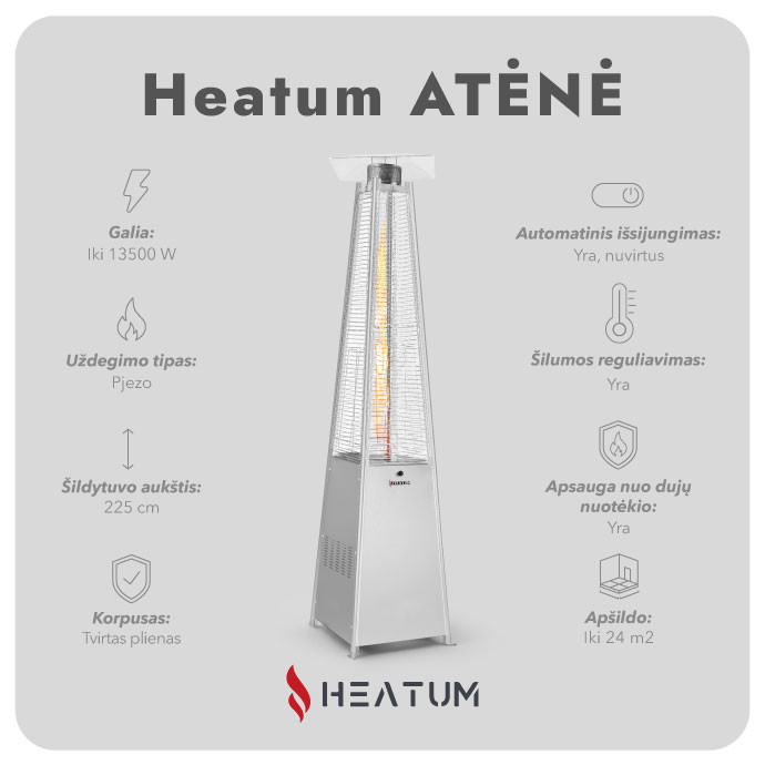 Dujinis šildytuvas Heatum Piramidė Atėnė