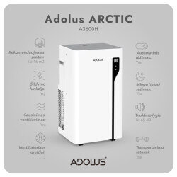 Mobilus oro kondicionierius ADOLUS ARCTIC A3600H su šildymu 2