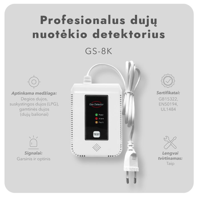 Profesionalus dujų nuotėkio detektorius GS-8K (6 vnt.)2