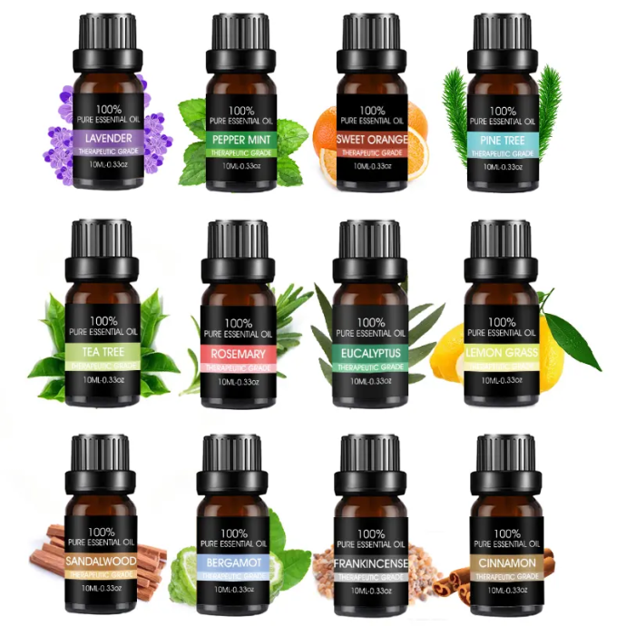 Naturalus eterinių aliejų rinkinys Bohomi Home Spa 100% Pure 12 x 10ml
