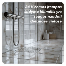 Elektrinis šildomų grindų kilimėlis - tinklelis Warmset Black 150 W 24 V  (150-1.5-24) 9