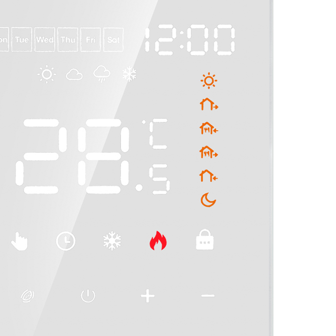 Programuojamas termostatas(Termoreguliatorius) Baltas ME82H(LED)
