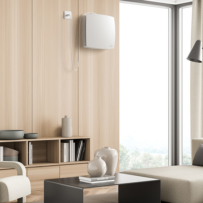 Mini rekuperatorius Adolus AD - L50C - W su CO2 jutikliu ir WIFI 6