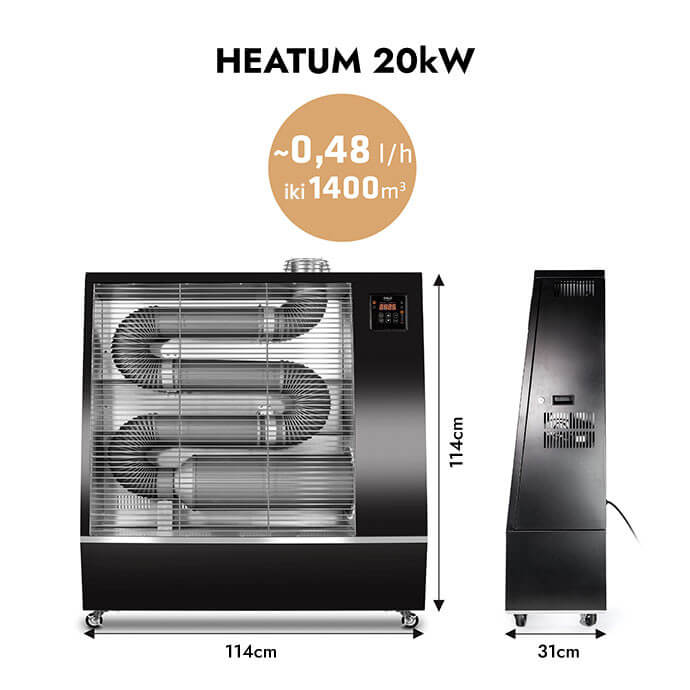 Dyzelinis infraraudonųjų spindulių šildytuvas HEATUM 20 kW su Wifi 2