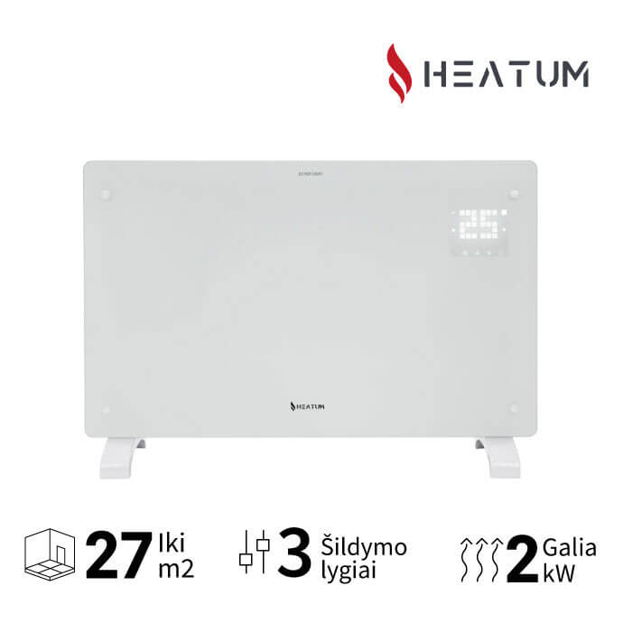 Konvekcinis šildytuvas (elektrinis radiatorius) Heatum REVO H2000R Baltas 1